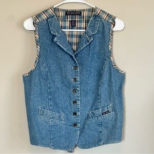 Vintage Pepe Jeans London Denim Plaid Vest Womens‎ Medium Y2K